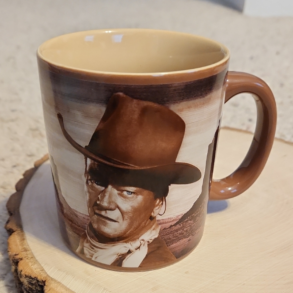 Vintage Vandor John Wayne Cowboy Design Brown Mug
